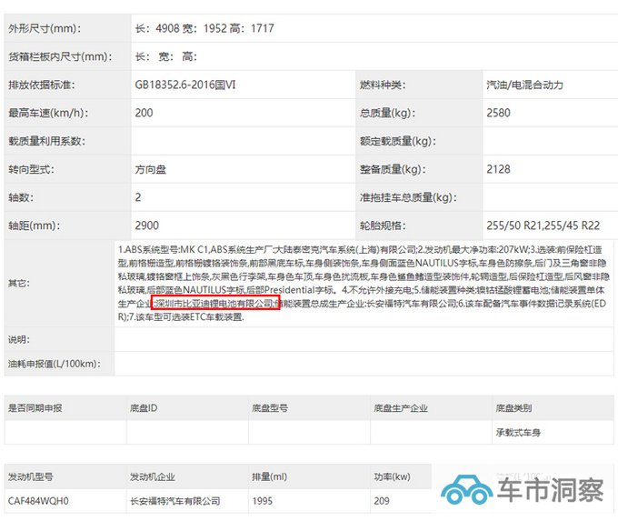 林肯新一代航海家实拍搭2.0T混动 配比亚迪电池-图6