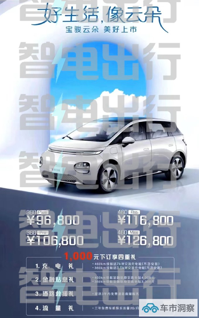 宝骏云朵售9.68-12.68万元 充一次电可跑半个月-图4