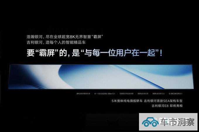 吉利银河E8 10月上市搭45英寸8K屏 尺寸超比亚迪汉-图9