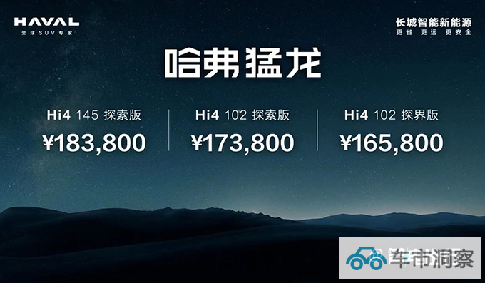 比预售更便宜哈弗猛龙16.58万起 标配智能电四驱-图1