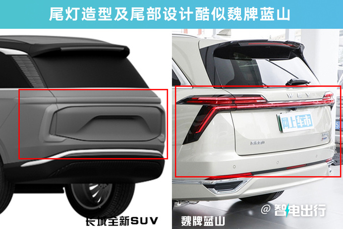 长城新SUV曝光尾部酷似魏牌蓝山 或为咖啡系列-图5
